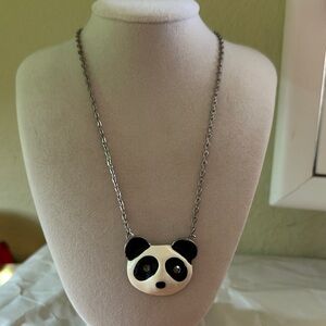 Panda Pendant Necklace in Black and White